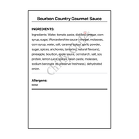 Bourbon Country Gourmet Sauce - Bilingual Ingredients