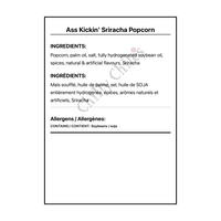 Ass Kickin' Sriracha Popcorn - Bilingual Ingredients