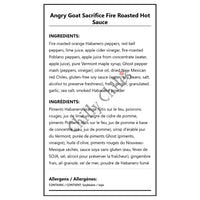 Angry Goat Sacrifice Fire Roasted Hot Sauce - Bilingual Ingredients