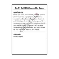Rudi's Bold Chili Scorch Hot Sauce - Ingrédients Français