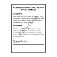 CaJohns Black Cherry Vanilla Bourbon Infused Hot Sauce - Bilingual Ingredients