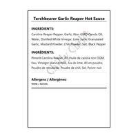Torchbearer Garlic Reaper Hot Sauce - Bilingual Ingredients