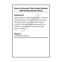 Down To Ferment That's What Shishito Said Kombucha Hot Sauce - Bilingual Ingredients