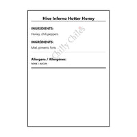 Hive Inferno Hotter Honey - Bilingual Ingredients