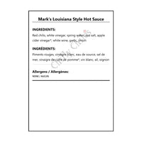 Mark's Louisiana Style Hot Sauce - Bilingual Ingredients
