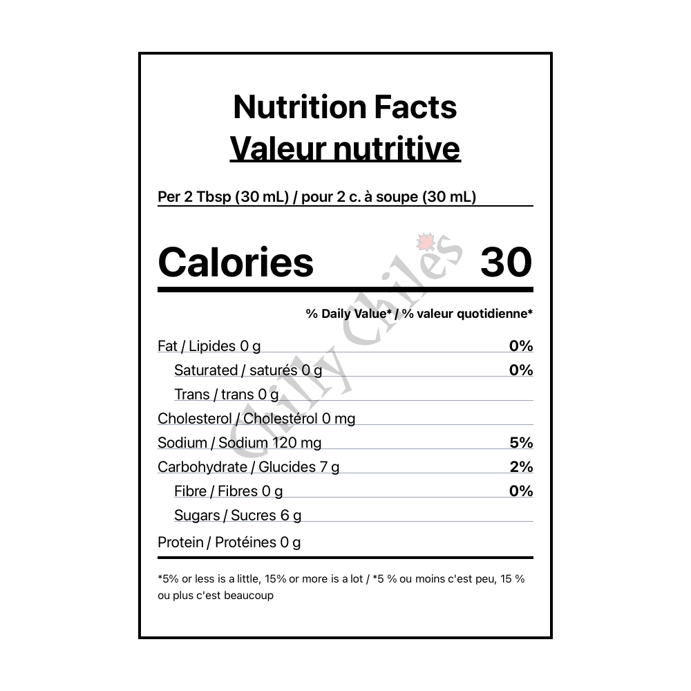 Evan Williams Spicy Apple Grilling Sauce - Canadian Nutrition Facts