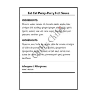 Fat Cat Purry-Purry Hot Sauce - Bilingual Ingredients