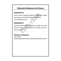 Yellowbird Habanero Hot Sauce - Bilingual Ingredients