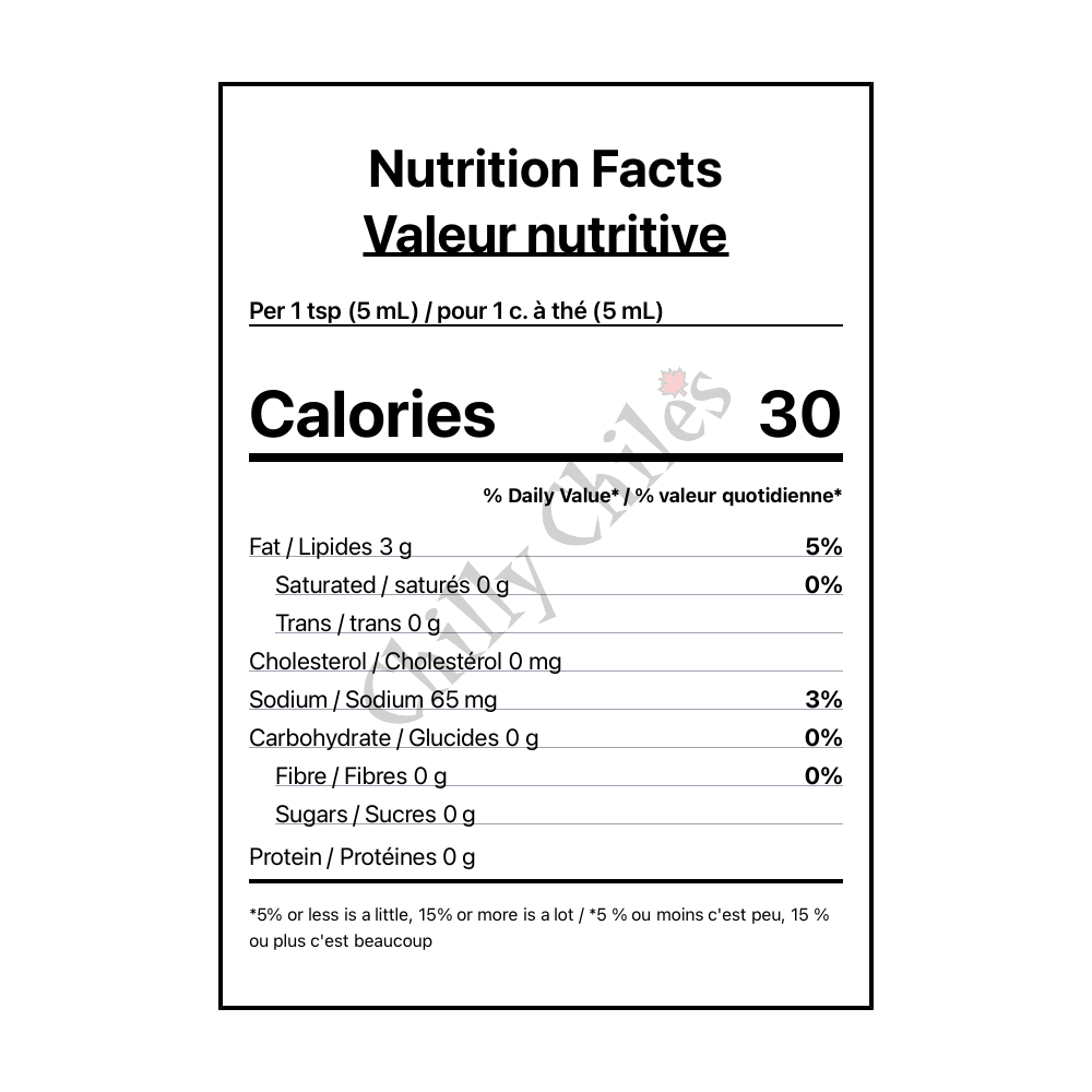 Fly By Jing Sichuan Chili Crisp Hot Sauce - Canadian Nutrition Facts