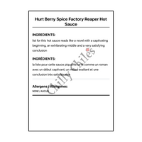 Hurt Berry Spice Factory  Reaper Hot Sauce - Canadian Nutrition Facts