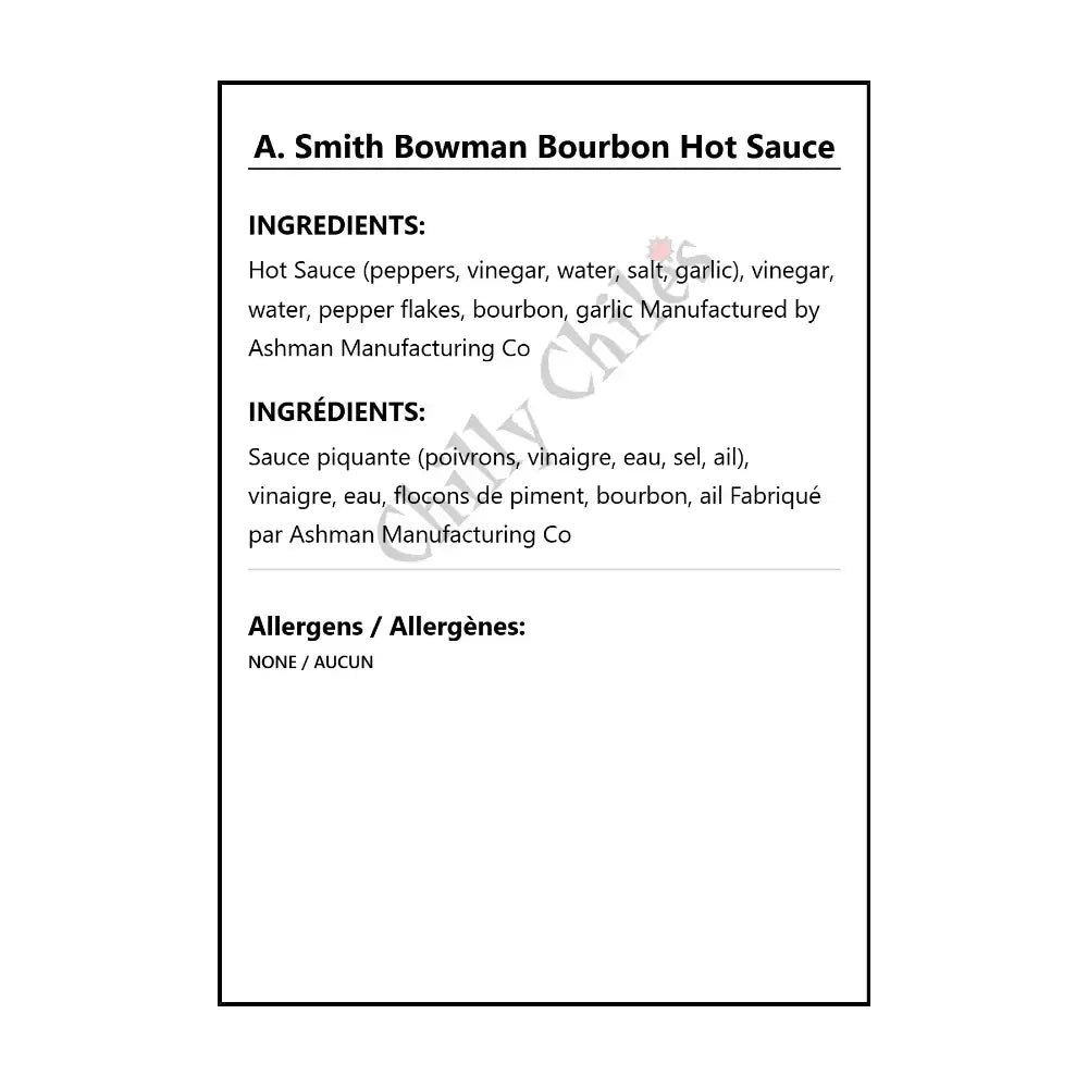 A. Smith Bowman Bourbon Hot Sauce - Hot Sauce