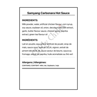 Samyang Carbonara Hot Sauce - Bilingual Ingredients