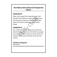 Hurt Berry Farm Charred Threads Hot Sauce - Bilingual Ingredients