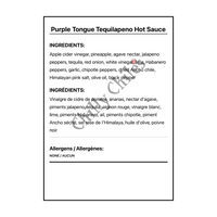 Purple Tongue Tequilapeno Hot Sauce - Bilingual Ingredients