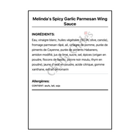 Melinda's Spicy Garlic Parmesan Wing Sauce - Ingrédients Français