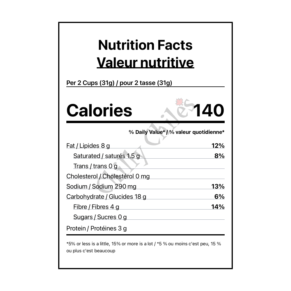 Ass Kickin' Sriracha Popcorn - Canadian Nutrition Facts
