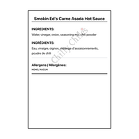 Smokin Ed's Carne Asada Hot Sauce - Bilingual Ingredients