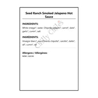 Seed Ranch Smoked Jalapeno Hot Sauce - Bilingual Ingredients