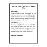 African Rhino Peri-Peri Hot Sauce Mild - Hot Sauce
