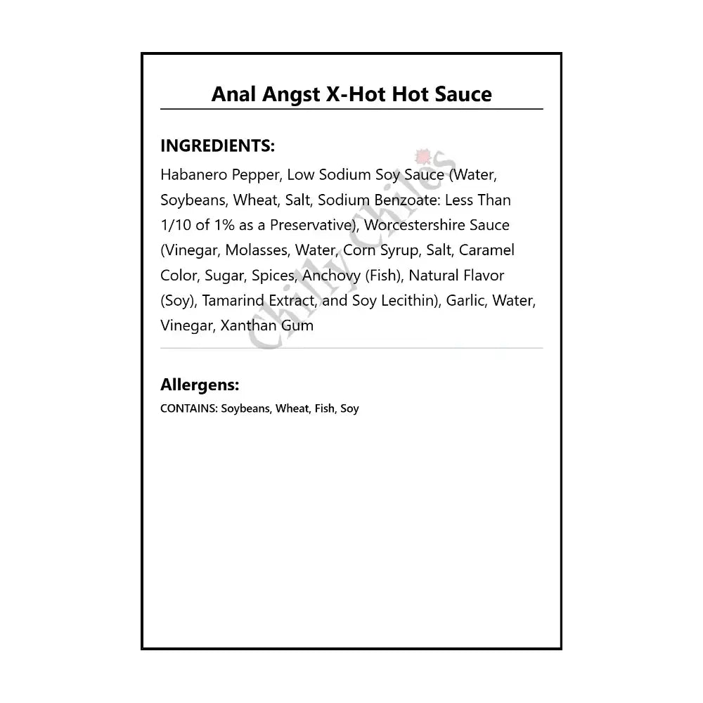 Anal Angst X-Hot Hot Sauce - Hot Sauce