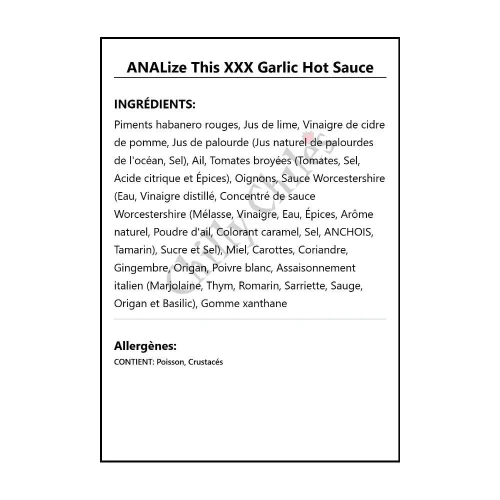 ANALize This XXX Garlic Hot Sauce - Hot Sauce
