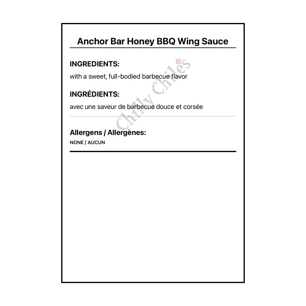 Anchor Bar Honey BBQ Wing Sauce - Wing Sauce