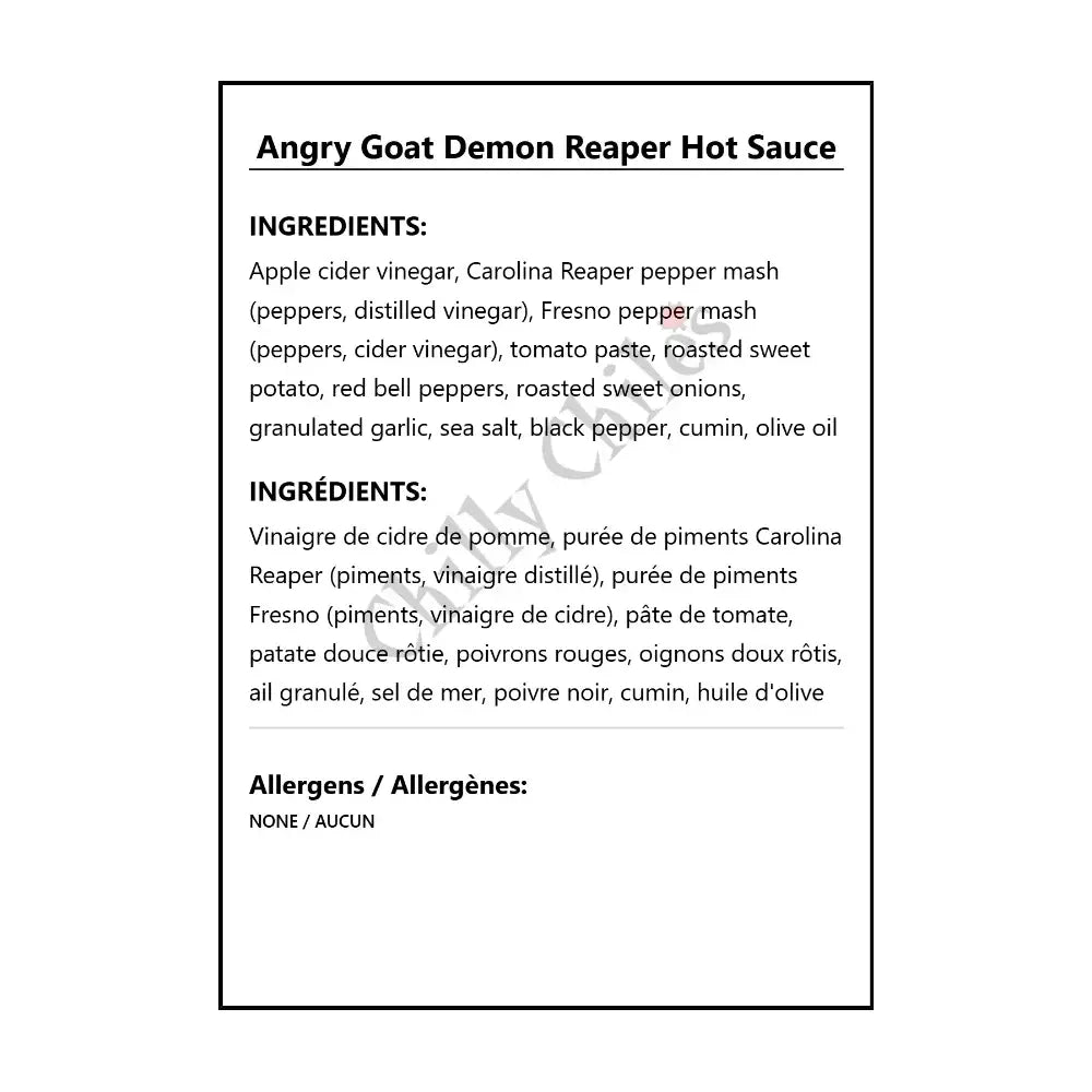 Angry Goat Demon Reaper Hot Sauce - Hot Sauce
