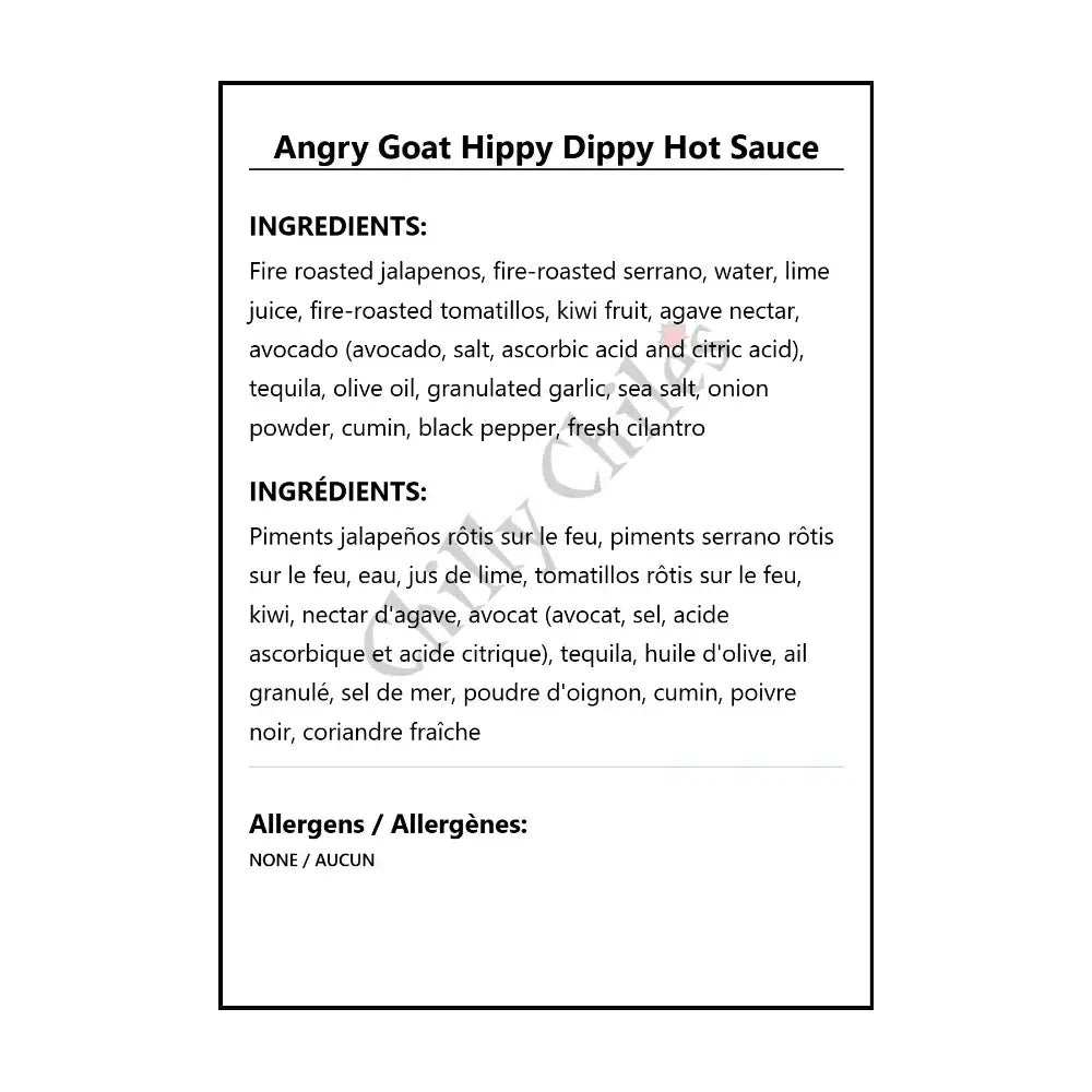 Angry Goat Hippy Dippy Hot Sauce - Hot Sauce