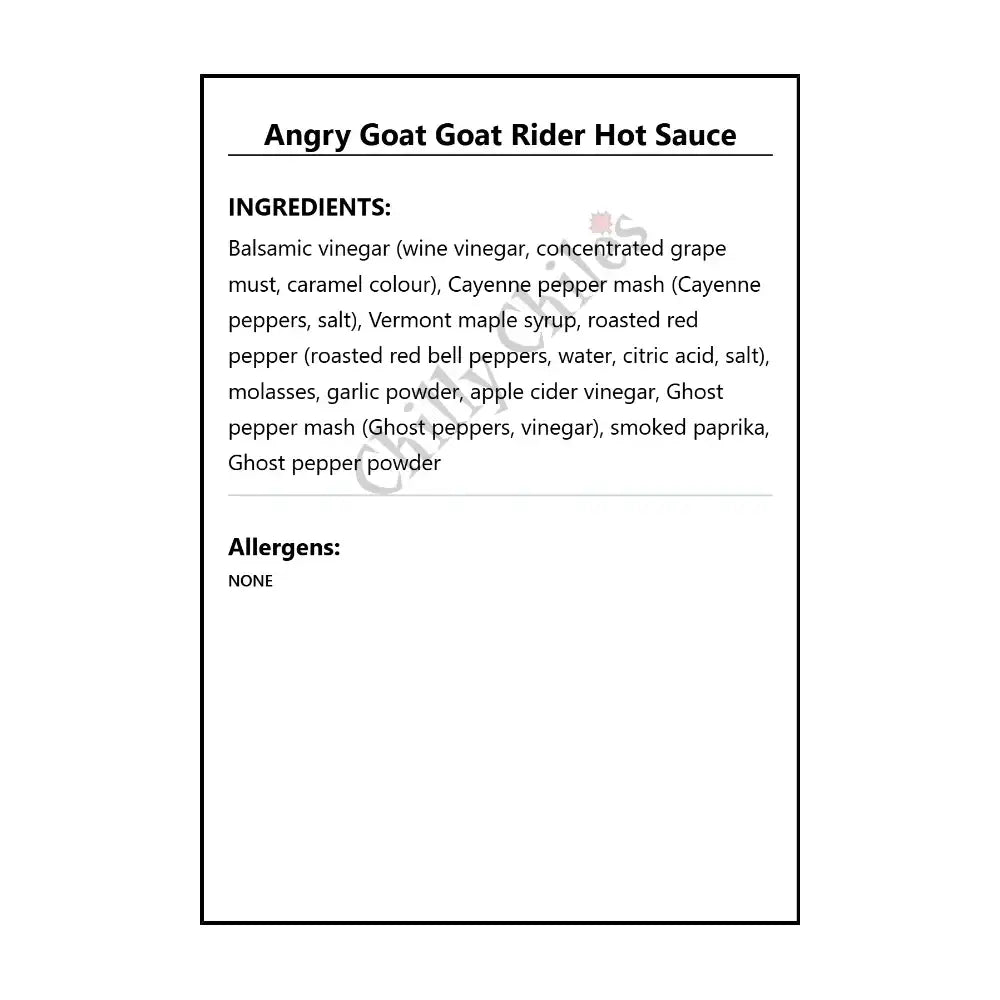 Angry Goat Goat Rider Hot Sauce - Hot Sauce