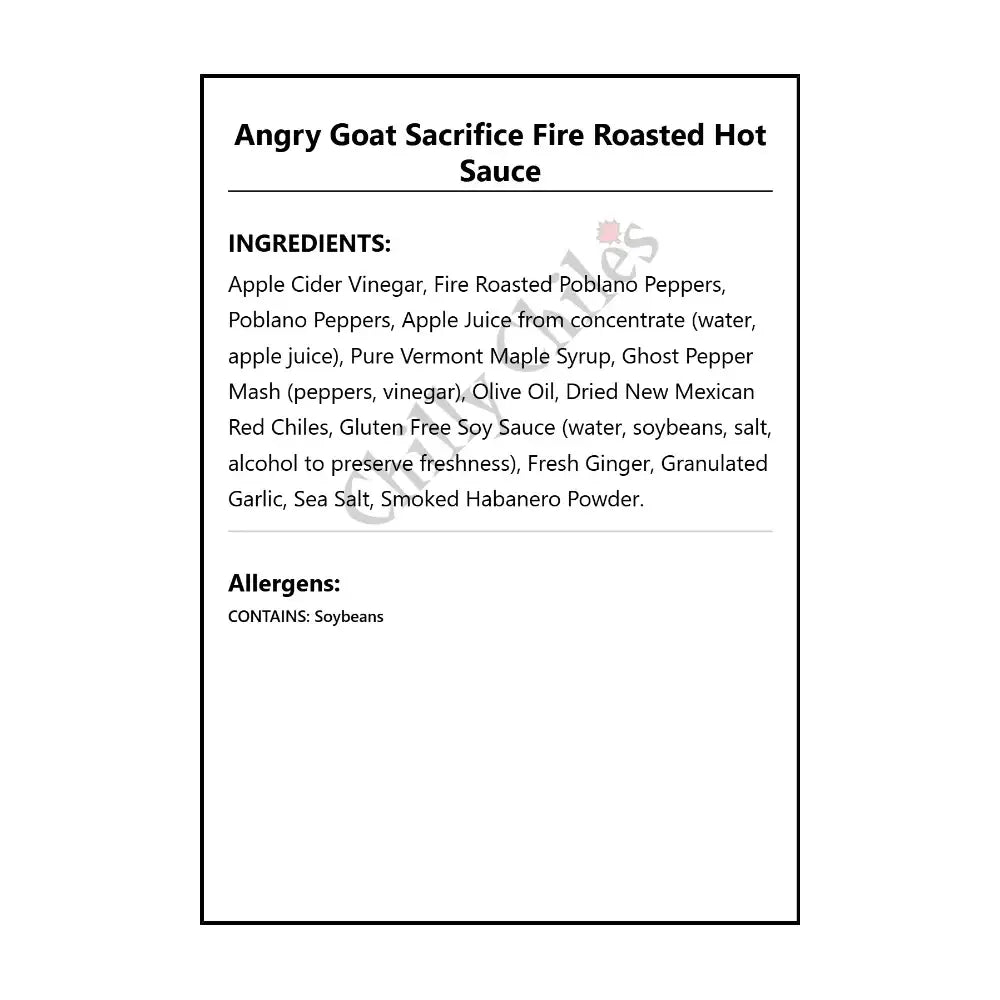 Angry Goat Sacrifice Fire Roasted Hot Sauce - Hot Sauce