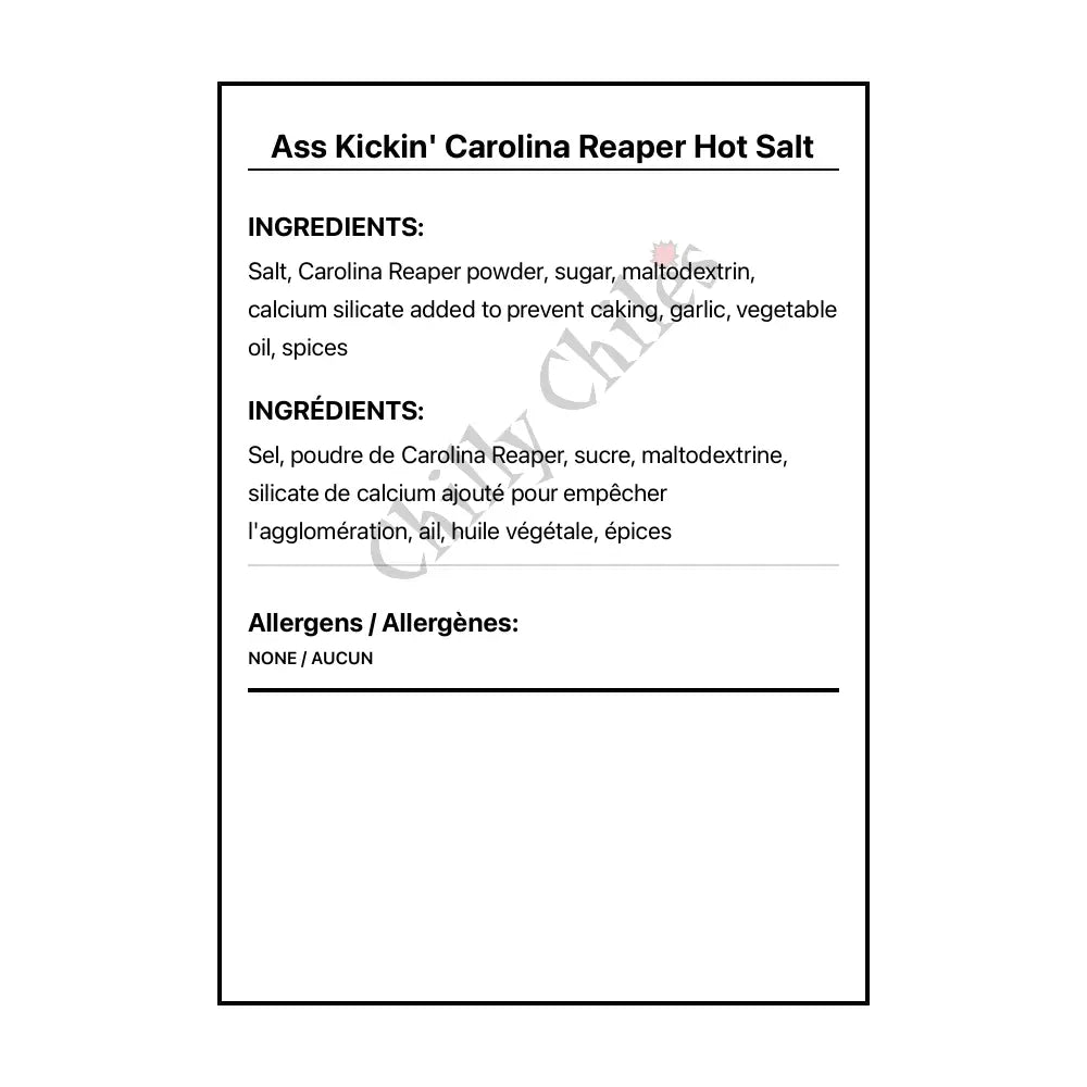 Ass Kickin’ Carolina Reaper Hot Salt - Spice/Peppers