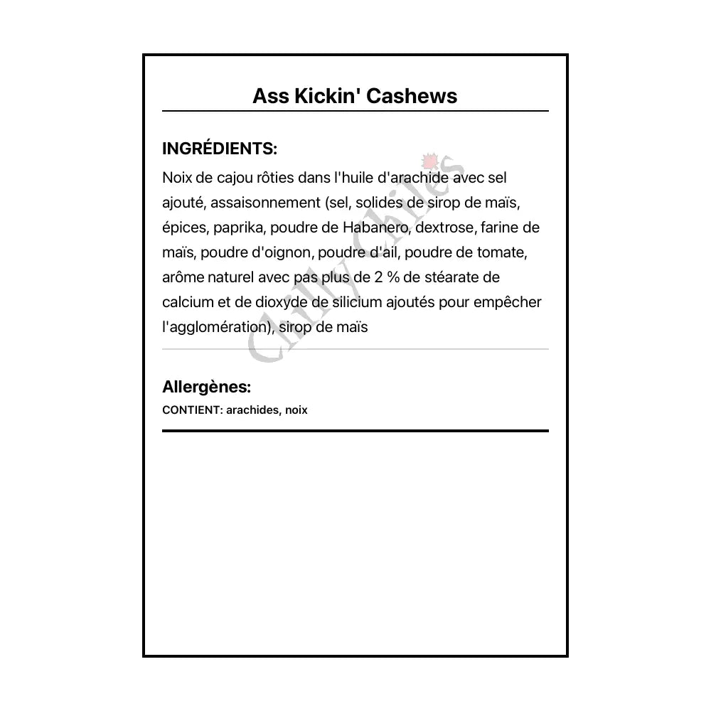 Ass Kickin’ Cashews - Snacks