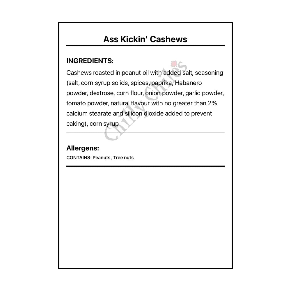 Ass Kickin’ Cashews - Snacks