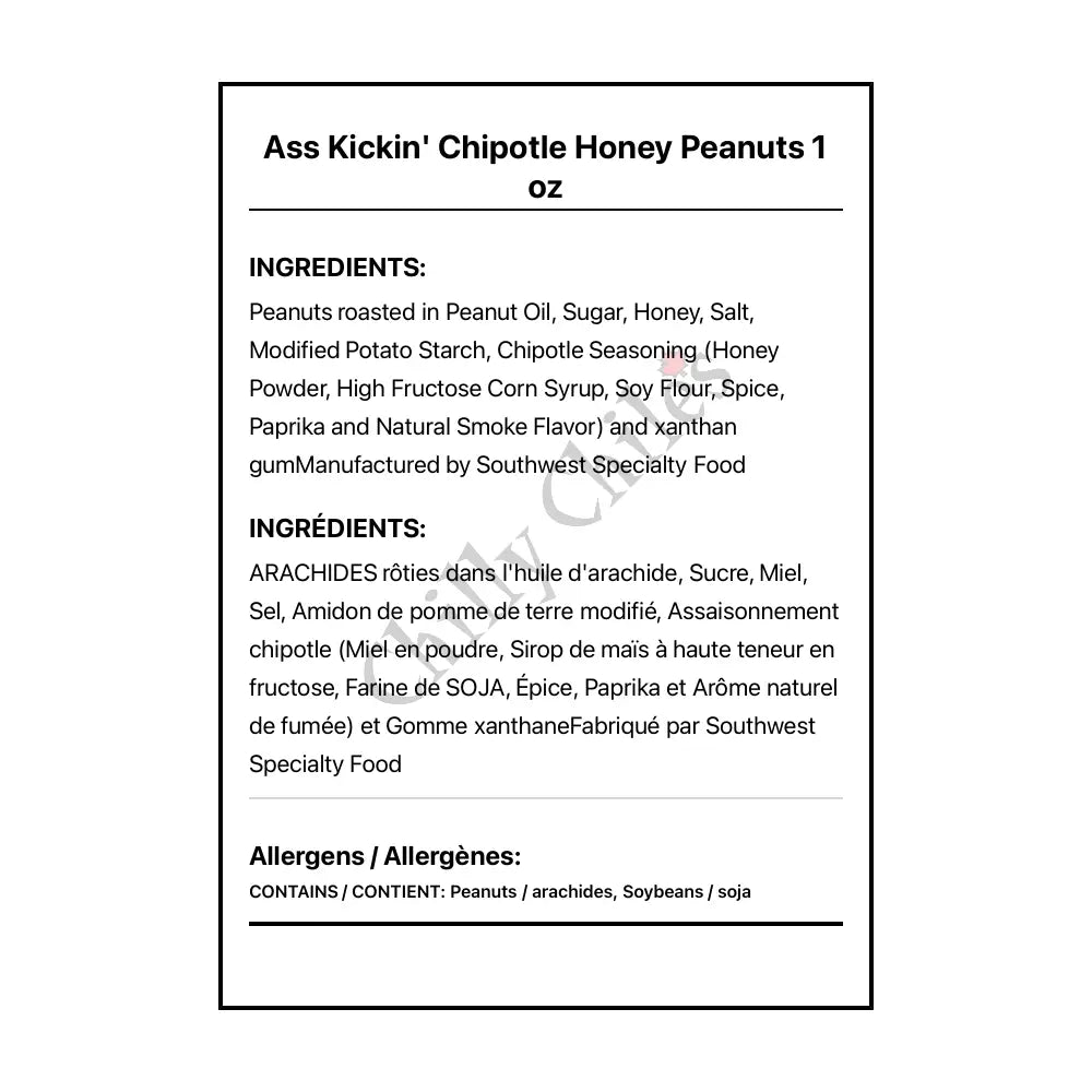 Ass Kickin’ Chipotle Honey Peanuts 1 oz - Snacks