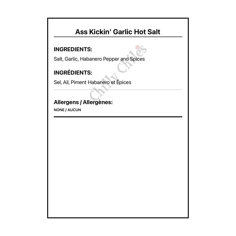 Ass Kickin’ Garlic Hot Salt - Spice/Peppers