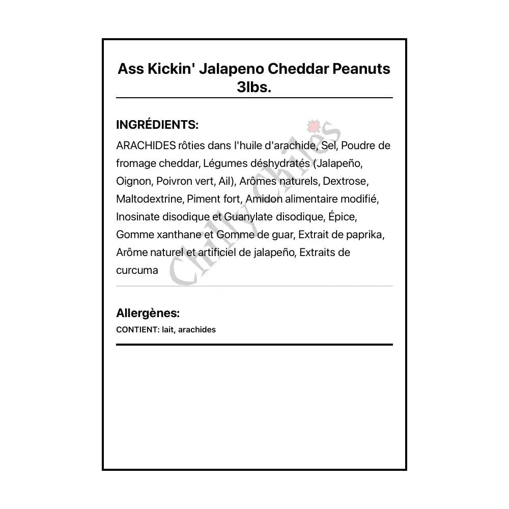 Ass Kickin’ Jalapeno Cheddar Peanuts 3lbs. - Snacks