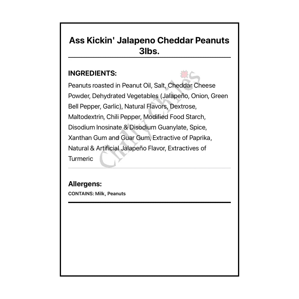 Ass Kickin’ Jalapeno Cheddar Peanuts 3lbs. - Snacks