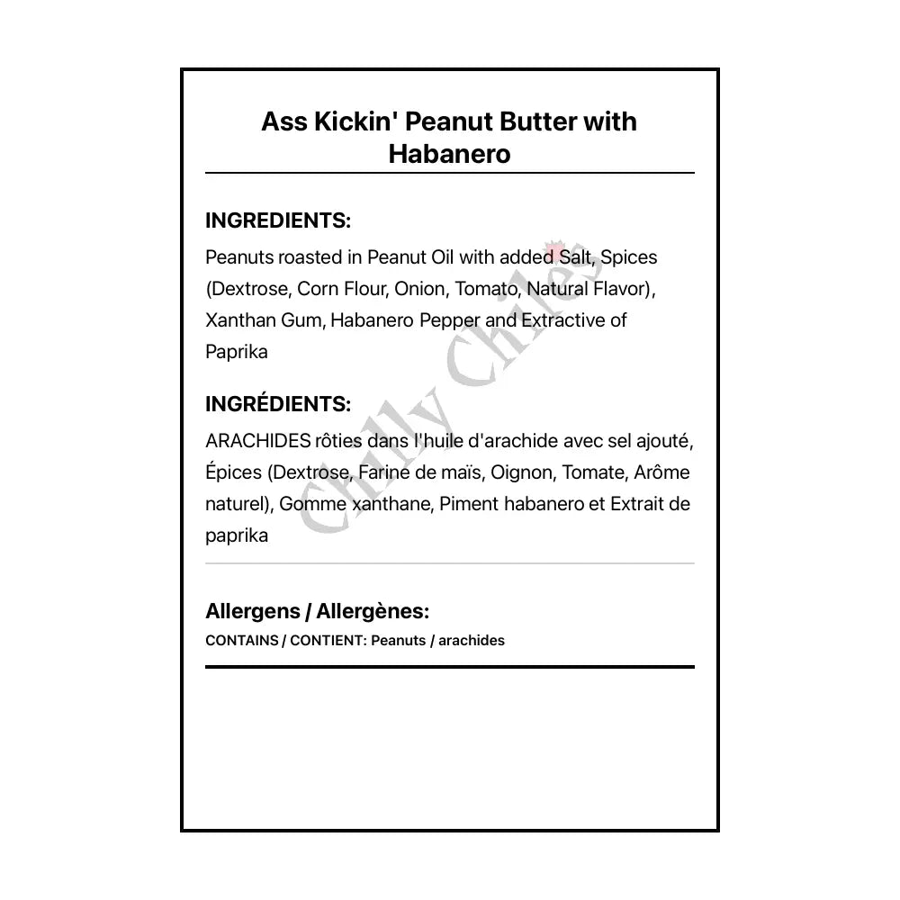 Ass Kickin’ Peanut Butter with Habanero - Condiments