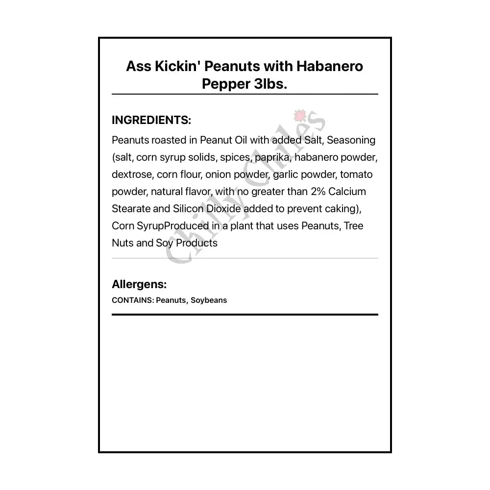 Ass Kickin’ Peanuts with Habanero Pepper 3lbs. - Snacks