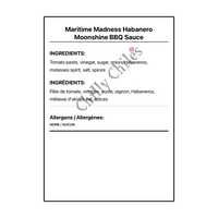Maritime Madness Habanero Moonshine BBQ Sauce - Bilingual Ingredients