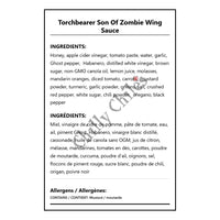 Torchbearer Son Of Zombie Wing Sauce - Bilingual Ingredients
