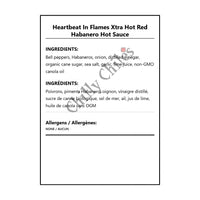 Heartbeat In Flames Xtra Hot Red Habanero Hot Sauce - Bilingual Ingredients