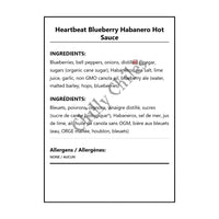 Heartbeat Blueberry Habanero Hot Sauce - Bilingual Ingredients
