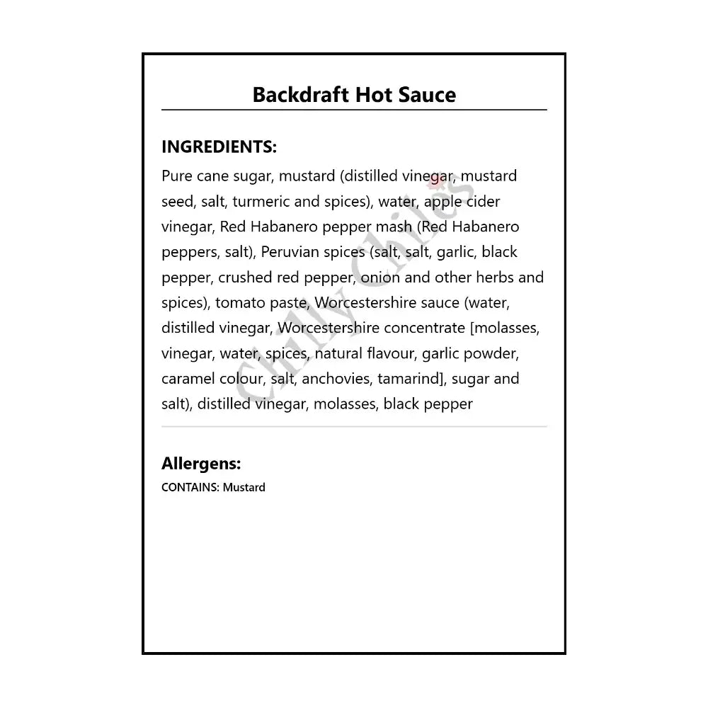 Backdraft Hot Sauce - Hot Sauce