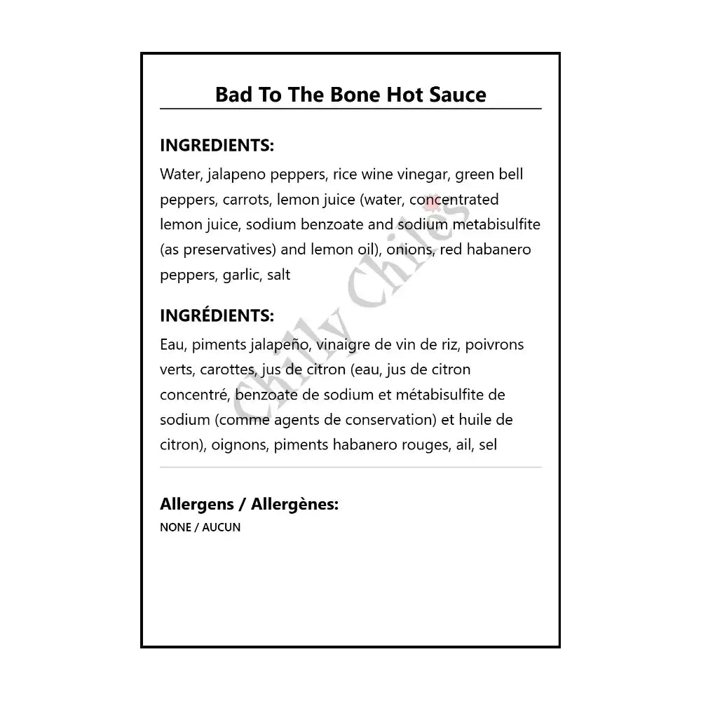 Bad To The Bone Hot Sauce - Hot Sauce