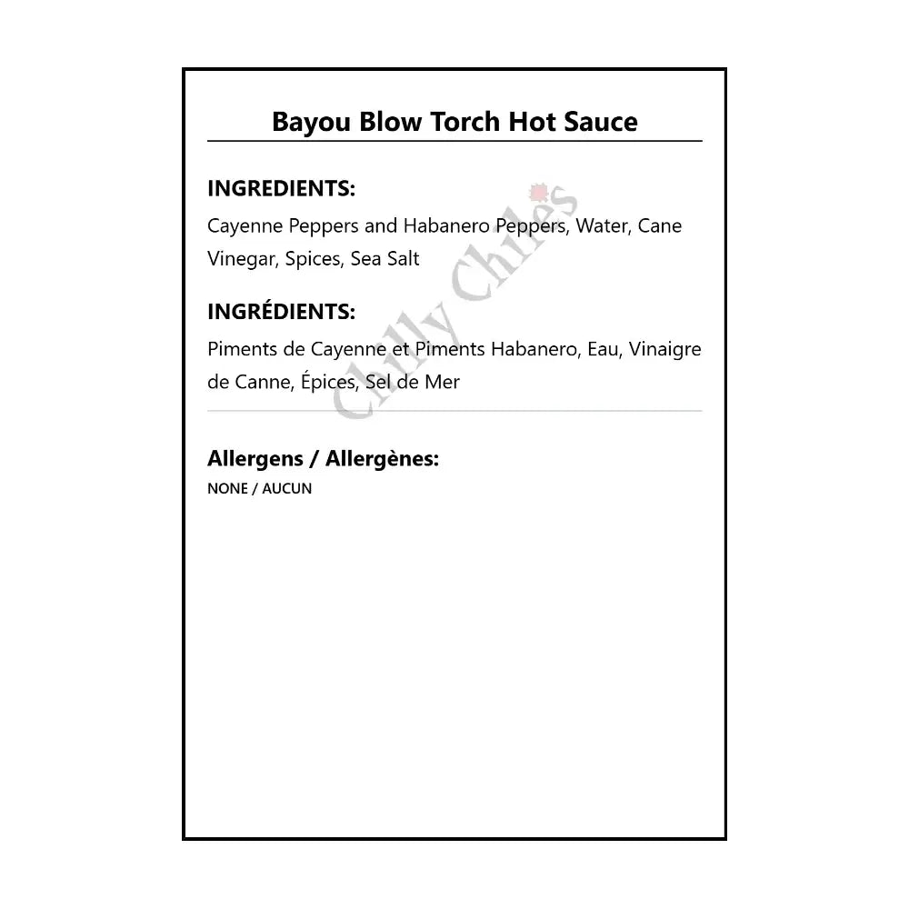 Bayou Blow Torch Hot Sauce - Hot Sauce