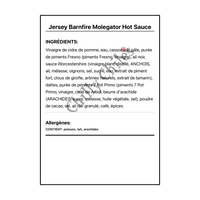 Jersey Barnfire Molegator Hot Sauce - Ingrédients Français