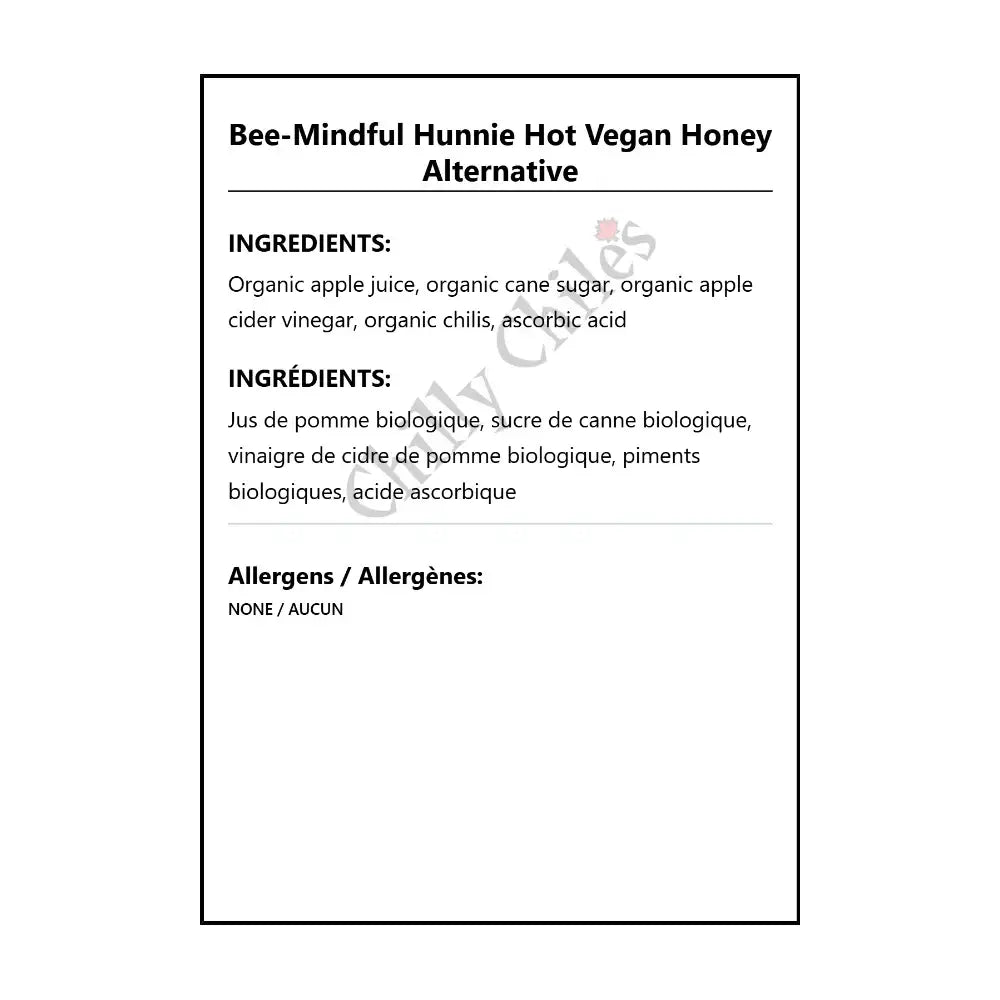 Bee-Mindful Hunnie Hot Vegan Honey Alternative - Other