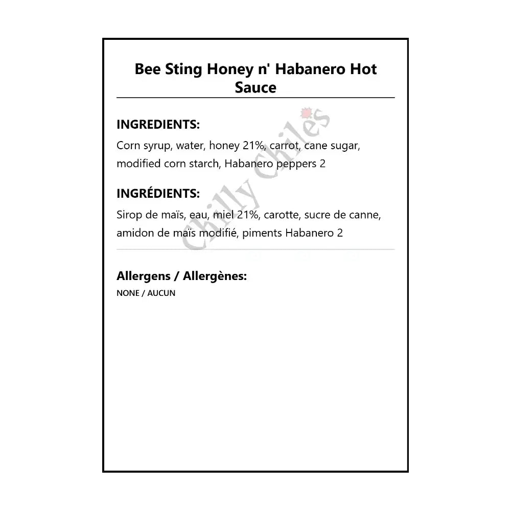 Bee Sting Honey n’ Habanero Hot Sauce - Hot Sauce