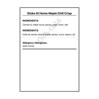 Stoke At Home Maple Chili Crisp - Bilingual Ingredients